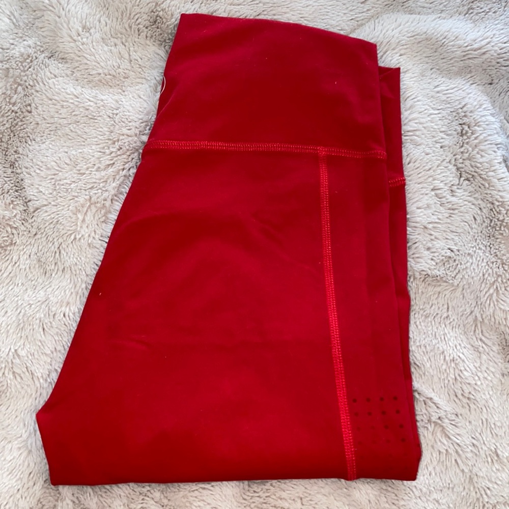 Til You Collapse Red V waist leggings - XL